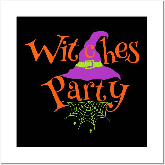 Halloween Witches Hat Party Wall Art by koolteas